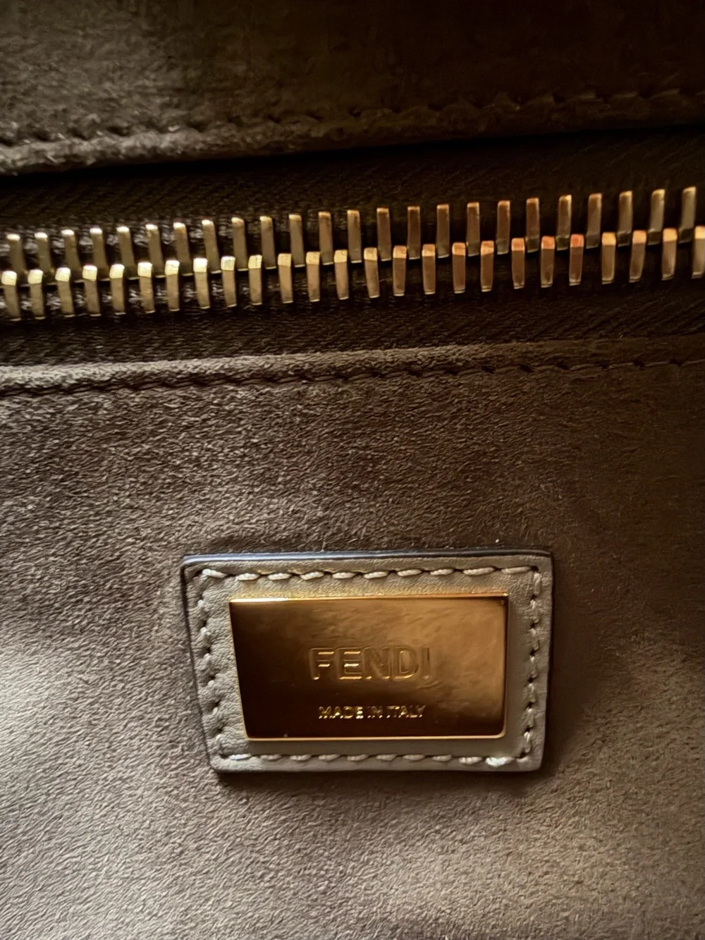 Fendi Classic Dove Gray Medium Peekaboo Top-Handle/crossbody Bag